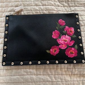 Blank floral studded clutch